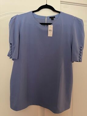 Ann Taylor Periwinkle Short-Sleeve Blouse